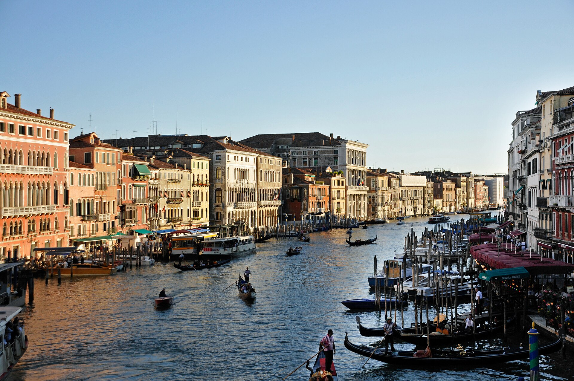 The Grand Canal in Venice, seen from the Rialto Bridge