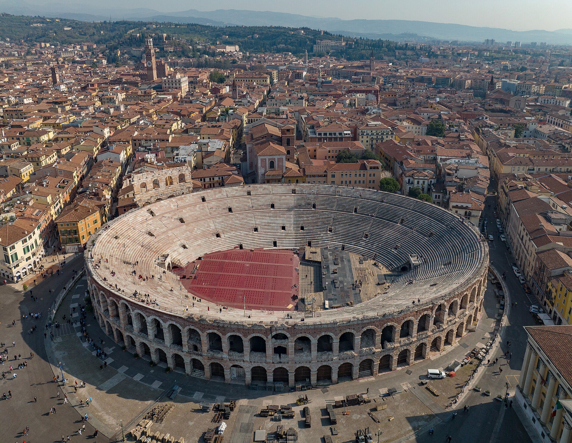 The Roman Arena on Piazza Bra in Verona